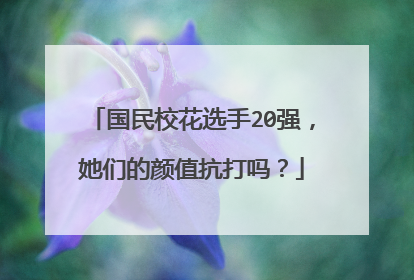 国民校花选手20强,她们的颜值抗打吗?