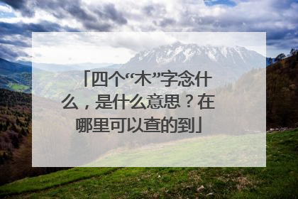四个“木”字念什么，是什么意思？在哪里可以查的到