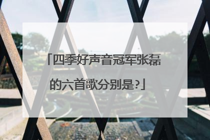 四季好声音冠军张磊的六首歌分别是?