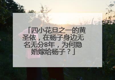 四小花旦之一的黄圣依，在杨子身边无名无分8年，为何隐婚嫁给杨子？