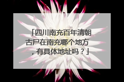 四川南充百年清朝古尸在南充哪个地方，有具体地址吗？