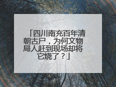 四川南充百年清朝古尸，为何文物局人赶到现场却将它烧了？