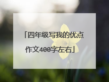 四年级写我的优点作文400字左右