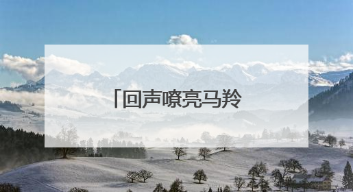 回声嘹亮马羚儿子和谁唱了一首英文歌