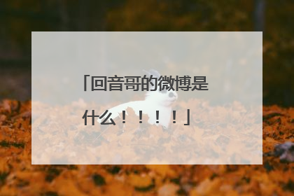 回音哥的微博是什么！！！！