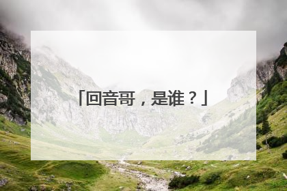 回音哥，是谁？
