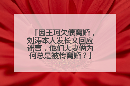 因王珂欠债离婚，刘涛本人发长文回应谣言，他们夫妻俩为何总是被传离婚？