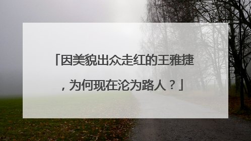 因美貌出众走红的王雅捷,为何现在沦为路人?