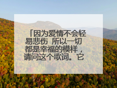 因为爱情不会轻易悲伤 所以一切都是幸福的模样，请问这个歌词。它的歌名是什么啊！！谢谢！！！