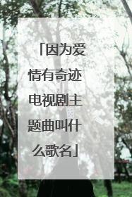 因为爱情有奇迹电视剧主题曲叫什么歌名