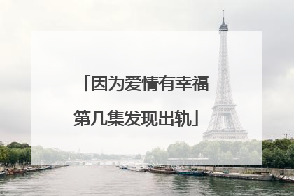 因为爱情有幸福第几集发现出轨