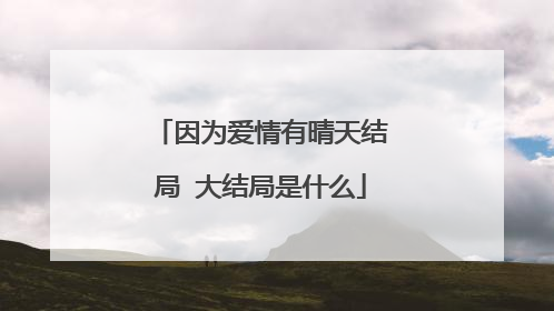 因为爱情有晴天结局 大结局是什么