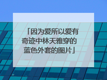 因为爱所以爱有奇迹中林天雅穿的蓝色外套的图片