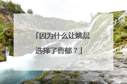 因为什么让姚晨选择了曹郁?