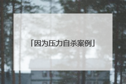 因为压力自杀案例