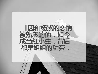因和杨紫的恋情被熟悉的他，如今成当红小生，背后都是姐姐的功劳，认识吗？