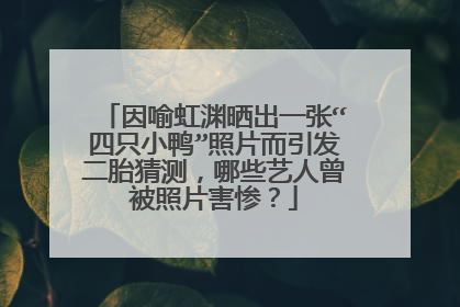 因喻虹渊晒出一张“四只小鸭”照片而引发二胎猜测,哪些艺人曾被照片害惨?