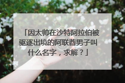 因太帅在沙特阿拉伯被驱逐出境的阿联酋男子叫什么名字,求解?