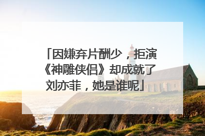 因嫌弃片酬少，拒演《神雕侠侣》却成就了刘亦菲，她是谁呢