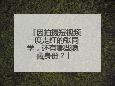 因拍摄短视频一度走红的张同学，还有哪些隐藏身份？