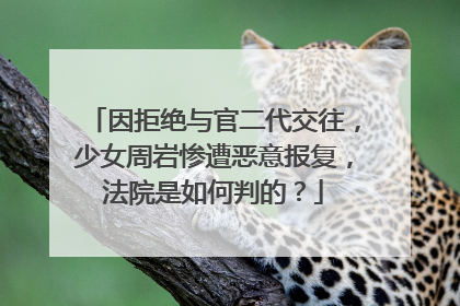 因拒绝与官二代交往,少女周岩惨遭恶意报复,法院是如何判的?