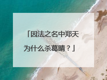 因法之名中郑天为什么杀葛晴?