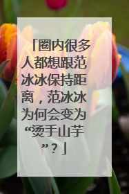 圈内很多人都想跟范冰冰保持距离,范冰冰为何会变为“烫手山芋”?