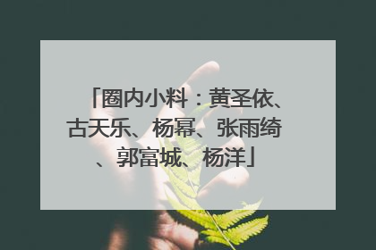 圈内小料:黄圣依、古天乐、杨幂、张雨绮、郭富城、杨洋