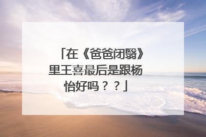 在《爸爸闭翳》里王喜最后是跟杨怡好吗??