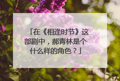 在《相逢时节》这部剧中,郝青林是个什么样的角色?