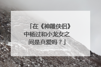 在《神雕侠侣》中杨过和小龙女之间是真爱吗?