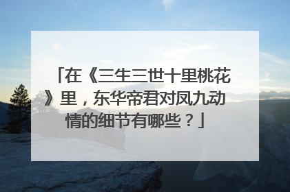 在《三生三世十里桃花》里,东华帝君对凤九动情的细节有哪些?