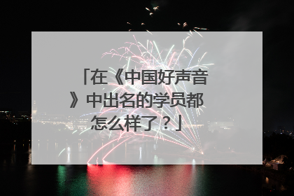 在《中国好声音》中出名的学员都怎么样了?