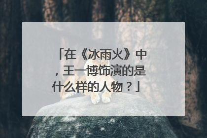 在《冰雨火》中,王一博饰演的是什么样的人物?