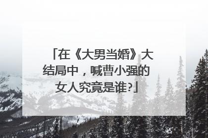 在《大男当婚》大结局中，喊曹小强的女人究竟是谁?