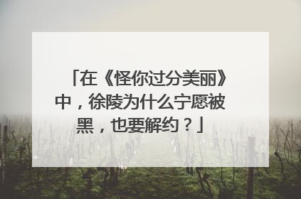 在《怪你过分美丽》中,徐陵为什么宁愿被黑,也要解约?