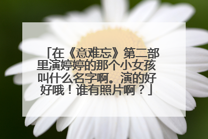 在《意难忘》第二部里演婷婷的那个小女孩叫什么名字啊。演的好好哦！谁有照片啊？