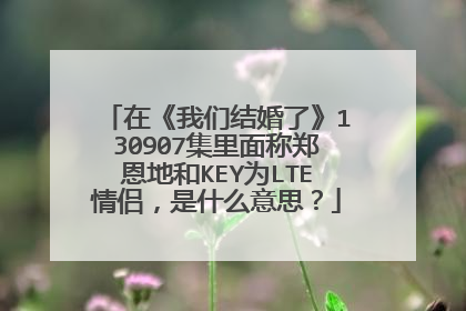 在《我们结婚了》130907集里面称郑恩地和KEY为LTE情侣，是什么意思？