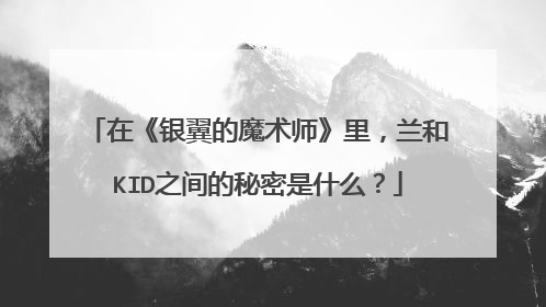 在《银翼的魔术师》里，兰和KID之间的秘密是什么？