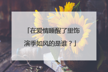 在爱情睡醒了里饰演季如风的是谁？