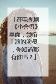 在电视剧《小舍得》里面，领衔主演的演员，你知道都有谁吗？