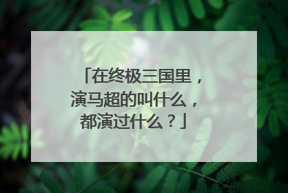 在终极三国里,演马超的叫什么,都演过什么?