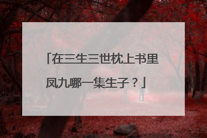 在三生三世枕上书里凤九哪一集生子?