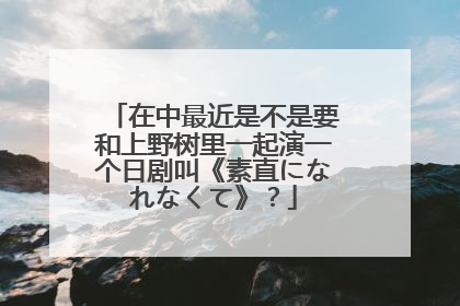 在中最近是不是要和上野树里一起演一个日剧叫《素直になれなくて》？