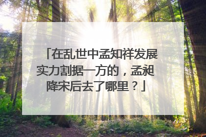 在乱世中孟知祥发展实力割据一方的，孟昶降宋后去了哪里？