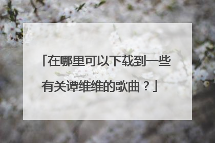 在哪里可以下载到一些有关谭维维的歌曲？