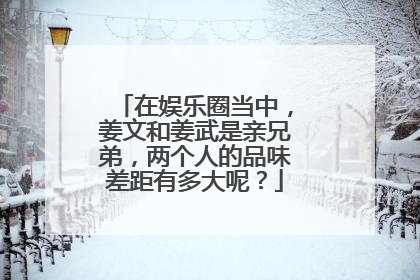 在娱乐圈当中,姜文和姜武是亲兄弟,两个人的品味差距有多大呢?
