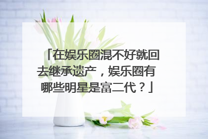 在娱乐圈混不好就回去继承遗产,娱乐圈有哪些明星是富二代?