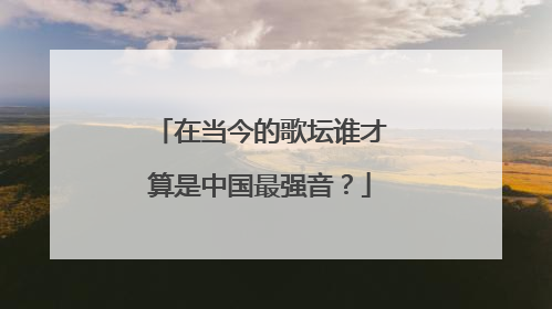 在当今的歌坛谁才算是中国最强音?