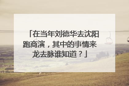 在当年刘德华去沈阳跑商演,其中的事情来龙去脉谁知道?